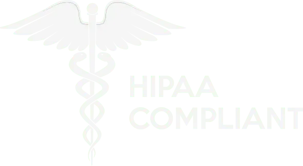 HIPAA compliance certification badge and security shield icons representing TxtSquad enterprise-grade healthcare data protection
